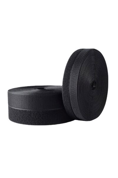 Dünya Magnet 25 Metre Dikilebilir Cırt Bant Şerit 2 Cm (SİYAH) - Cırt Cırt Ta...
