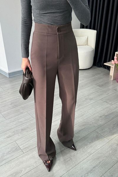 ECEMİ Perla Brown Palazzo Trousers