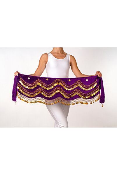 Armelit Şakira Kemeri Kına Mor Dalgalı Gold Roman Oryantal Kemer