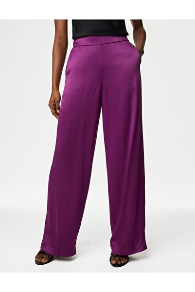 Marks & Spencer Wide Leg Saten Pantolon
