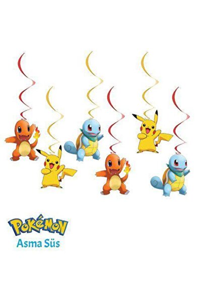 Parti Dükkanım Pokemon Asma Süs 6 Adet