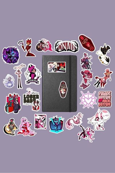 Major Selection Πακέτο αυτοκόλλητων Hazbin Hotel V3 - Σημειωματάριο Bullet Journal, Αυτοκόλλητο Ατζέντα και Ετικέτες Laptop