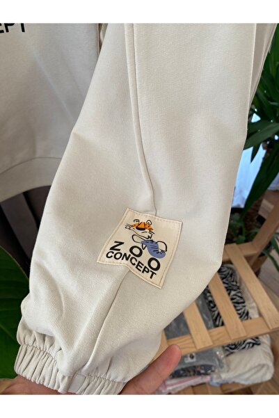 Baby Babyaden Paris Written / Hoodie / Pocket Detail Unribbed Thin Seasonal Boy School Tracksuit