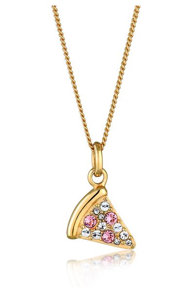 ELLI Necklace Necklace Women Pizza Armouredchain Glass Crystals Xilion Cut White 925 Sterling Silver