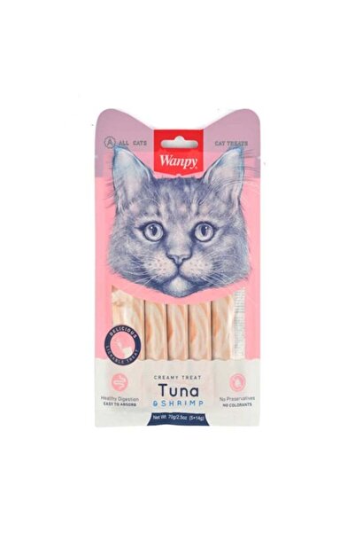 Wanpy Ton Balığı Ve Karidesli Sıvı Kedi Ödül Maması 5x14 gr