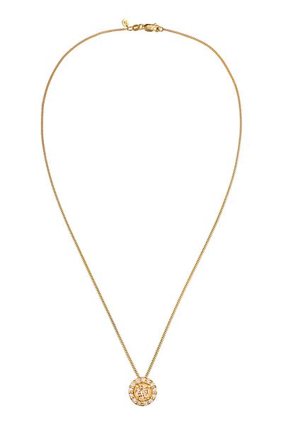 ELLI Halskette Elli PREMIUM Halskette Damen Rund Anhänger Morganit Peach Topas Weiß 925 Sterling Silber G