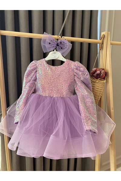 Baby Aden Paiete Tutu cu paiete Costum pufos pentru petrecere de aniversare Rochie de seara cu maneca lunga Rochie pentru fete