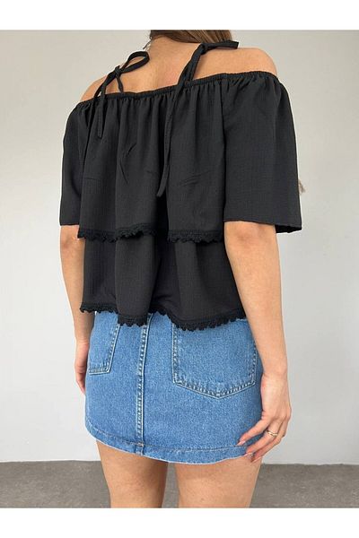 Modamorfo Μπλουζάκι με ροζ κεντημένο κορδόνι με κορδόνι