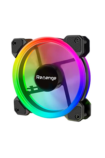 Revenge أسود 12 سم ثابت حرق قوس قزح حالة مروحة الكمبيوتر بقيادة مروحة مع اتصال موليكس