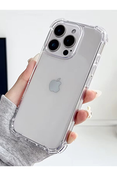 KVK PRİVACY Apple Iphone 16 Pro Şeffaf Kılıf Airbag Antishock Köşeli Darbe Em...