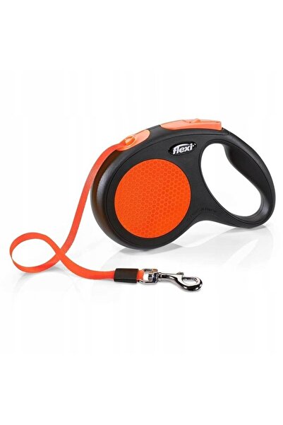 Flexi مقود شريط اوتوماتيك نيون برتقالي صغير 5 متر 15 كجم