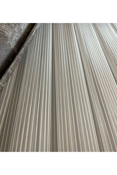 ERNGlobal Ütü İstemeyen Düz Çizgili Desen Boru Pileli 1x3 Ağır Gramajlı Her O...