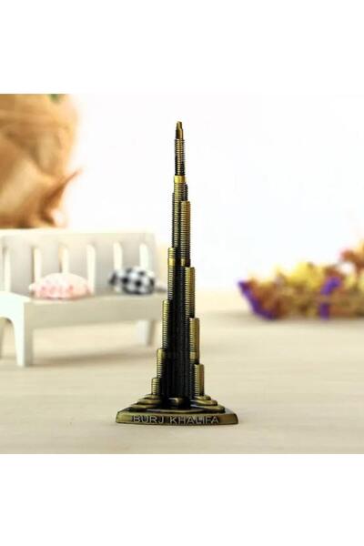 Sensoria Vintage Metal Burj Khalifa Hediyelik Süs Eşyası Biblo Bakır Yeşili 1...