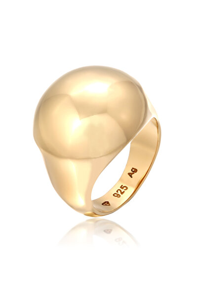 ELLI Ring PREMIUM Siegelring Damen Chunky 925 Sterling Silber vergoldet Party...