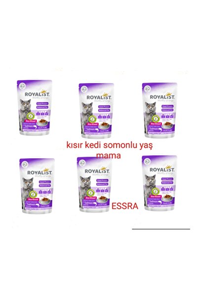 Royalist Tüm cins ve ırk kısırlaştırılmış kedilere özel yaş somonlu kedi kons...