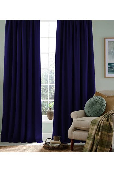 NS Ehli Tacir Navy Blue Thermal Blackout Sunshade Curtain - Light Proof, EN X BOY
