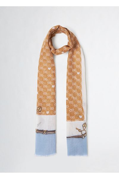 Liu Jo Women's Woven Fabric Patterned Camel Scarf 2a5025t0300-00070