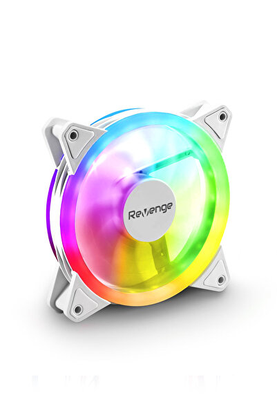 Revenge Rv-400 Beyaz 12cm Sabit Yanan Rainbow Kasa Fanı Molex Bağlantılı Led ...