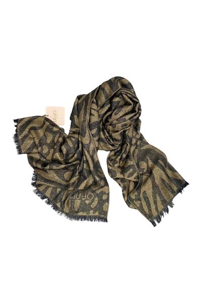 Liu Jo Women's Black Scarf with Print Tassels - 2A5003T0300-W9924