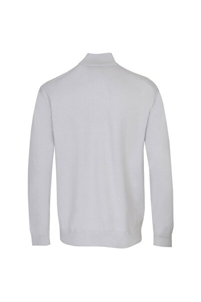 BOSS Erkek Düğmeli Uzun Kollu Hakim Yaka Gri Kazak 50528782-054