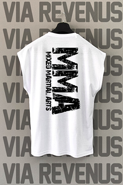 Vordevia MMA - Tricou sport cu mâneci zero cu imprimeu în spate pentru arte marțiale mixte