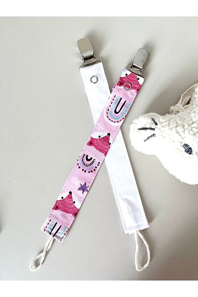 mugaSA Pacifier Strap and Pacifier Chain for Baby Girl - Set of 2