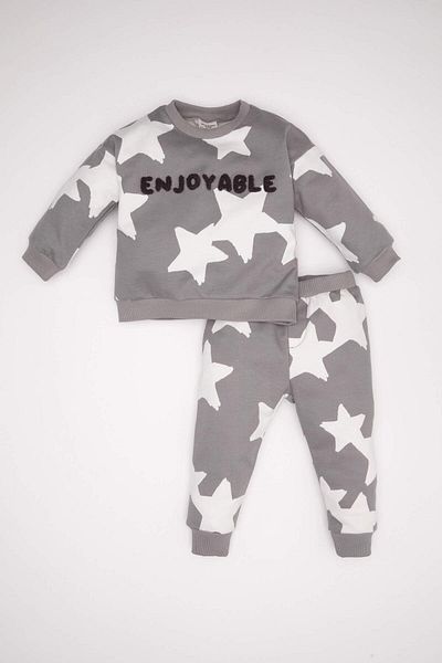 DeFacto Baby Boy Gray Double Combed Cotton Set - D4612A5/Gr67