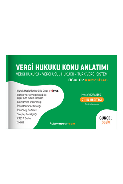 hukuk öğretir 2026 Vergi Hukuku - Vergi Usul Hukuku - Tvs Öğretir Kamp Kitabı...