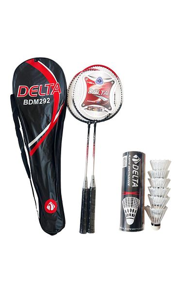 Delta 2 Pieces Badminton Racket + Badminton Bag + 6 Pieces Badminton Ball Set