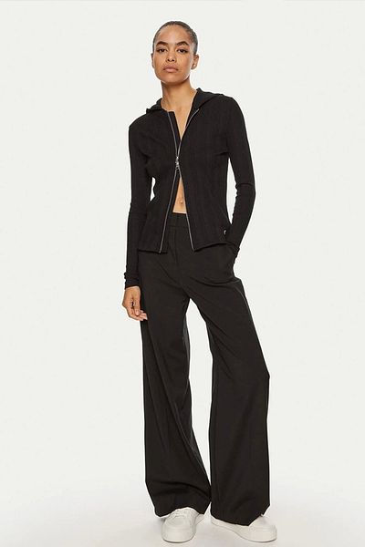 Calvin Klein VARIEGATED RIB ZIPPED CARDIGAN
