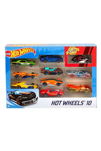 HOT WHEELS 54886 مجموعة سيارات مكونة من 10 قطع - تشكيلة متنوعة - سعر الحملة الخاصة Erkol