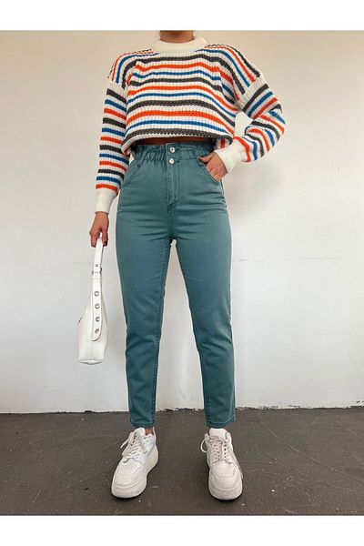 Modamorfo High Waist Jeans with Elastic Waist