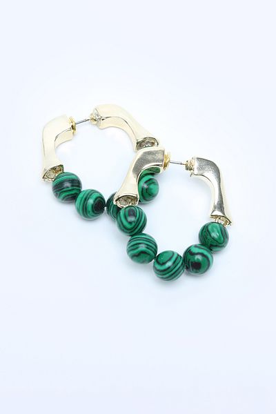 Perspective Green Color Earrings