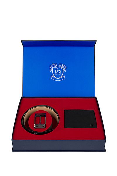 D'S Damat Set Portofel Curea Negru