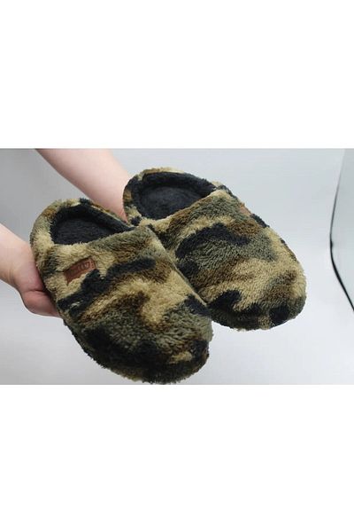 KAPVOE Παντόφλα καμουφλάζ Polar Grey καρό - Unisex, με αντιολισθητική σόλα και βελούδινη εσωτερική λεπτομέρεια