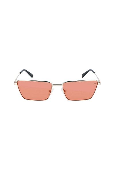 Calvin Klein Jeans Ckj 22217s 720 58 Unisex Rectangle Gold Metal Sunglasses