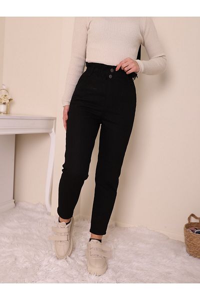 Modamorfo Jeans mit hoher Taille und elastischem Bund