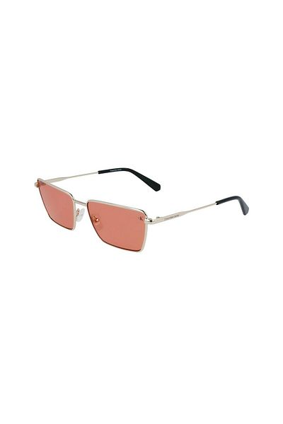 Calvin Klein Jeans Ckj 22217s 720 58 Unisex Rectangle Gold Metal Sunglasses