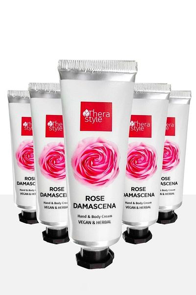 Thera Style Isparta Rose Hand Cream 5 Pieces |   Pink Rose Hand Cream 30 ml |   Intensive Moisturizing, Smoothing