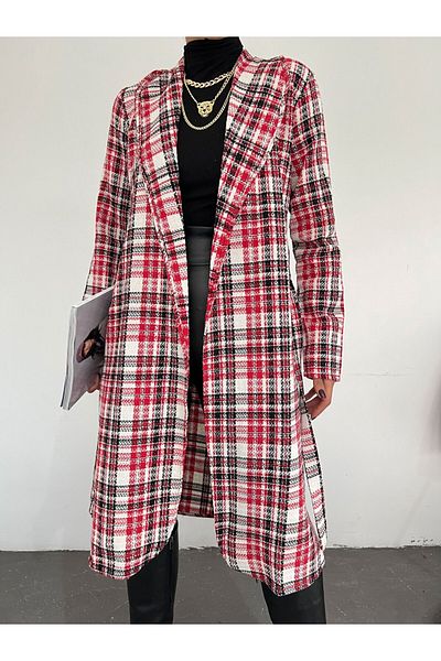 Modamorfo Waist Tied Chanel Cape - червено