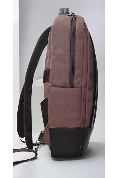 CANARİS حقيبة ظهر من القماش باللون البني مقاس 15.6 بوصة مع حجرة للكمبيوتر المحمول
