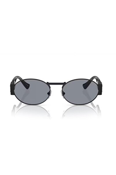Versace 2264 1261/1 56 Unisex Oval Black Metal Sunglasses