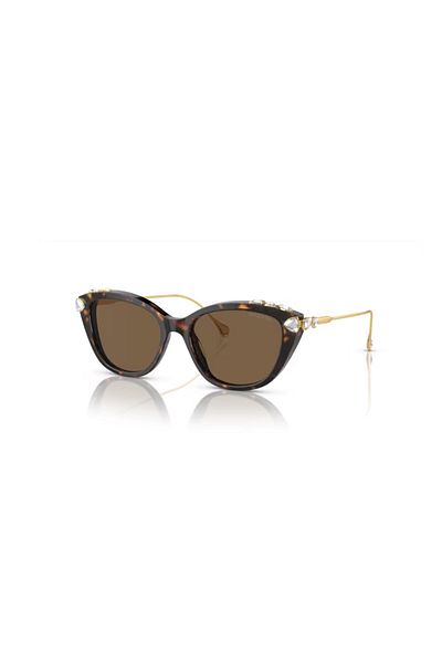Swarovski Woman Cat Eye Sunglasses- Sk 6010 - Lense Size:53mm - Havana
