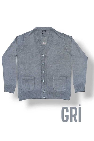 Özay Dad Wool Cardigan with Pocket, Straight, Normal and Large Size Original Top Quality Product