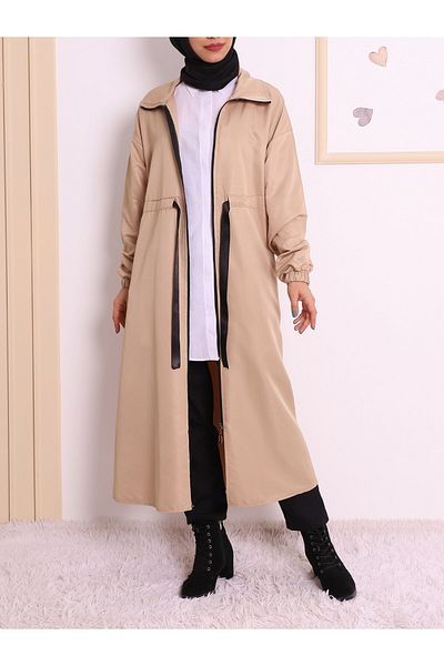 Modamorfo Vysoký golier Tunel Lace-Up Trench