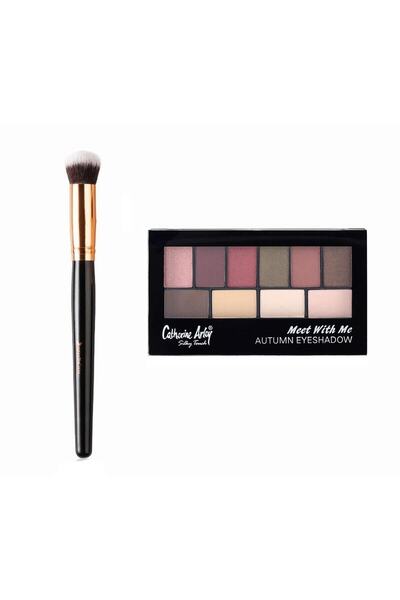 nascita فرشاة خافي عيوب احترافية ذات هيكل بيضاوي 136 + 10 ظلال عيون - 2059 Meet Whıt Me Eyeshadow الخريف