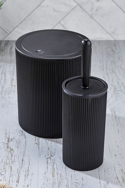 Homie Round Bathroom Set - Line 2, Trash Can and Wc Brush Set
