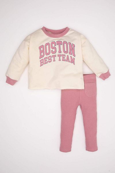 DeFacto Baby Girl Ecru Double Combed Cotton Set - D2851A5/Er233