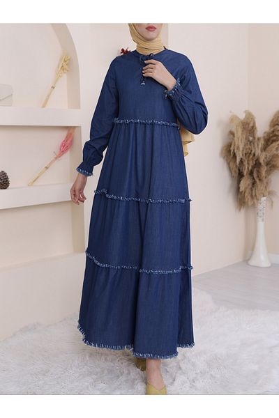 Modamorfo Dreiteiliges Kleid aus gewaschenem Denim