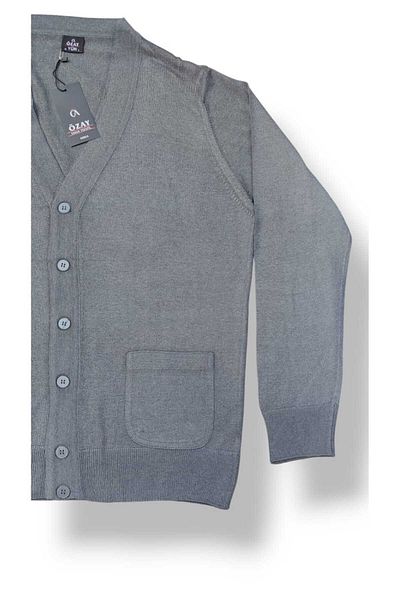 Özay Dad Wool Cardigan with Pocket, Straight, Normal and Large Size Original Top Quality Product